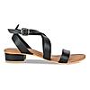 Rocia Black Women Criss Cross Gladiator Sandals