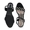 Rocia Black Women Diamond Embellished Block Heel Sandals