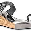 Rocia Gun Metal Women Metallic Woven Wedges