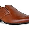 Regal Tan Men Laser Cut Leather Formal Slip On Shoes