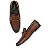 Imperio By Regal Tan Men Textured Leather Formal Slip On Shoes