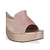 Rocia Champagne High Heel Shimmery Mule Sandals