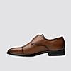 LANGUAGE TAN MEN LEATHER MONK-STRAP SHOES