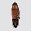 LANGUAGE TAN MEN LEATHER MONK-STRAP SHOES