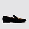 LANGUAGE BLACK MEN VELVET FORMAL SLIP-ON SHOES