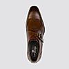 LANGUAGE TAN MEN LEATHER MONK-STRAP SHOES