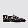 LANGUAGE BLACK MEN VELVET FORMAL SLIP-ON SHOES