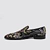 LANGUAGE BLACK MEN VELVET FORMAL SLIP-ON SHOES