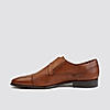 LANGUAGE TAN MEN LEATHER MONK-STRAP SHOES