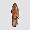 LANGUAGE TAN MEN LEATHER MONK-STRAP SHOES