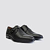 LANGUAGE BLACK MEN LEATHER MONK-STRAP SHOES