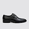 LANGUAGE BLACK MEN LEATHER MONK-STRAP SHOES