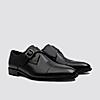 LANGUAGE BLACK MEN LEATHER MONK-STRAP SHOES