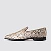 LANGUAGE BEIGE MEN VELVET FORMAL SLIP-ON SHOES