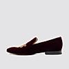 LANGUAGE MAROON MEN VELVET FORMAL SLIP-ON SHOES