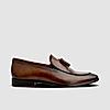 LANGUAGE BROWN MEN LEATHER FORMAL SLIP-ON SHOES