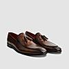 LANGUAGE BROWN MEN LEATHER FORMAL SLIP-ON SHOES