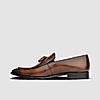 LANGUAGE BROWN MEN LEATHER FORMAL SLIP-ON SHOES