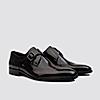 LANGUAGE BURGUNDY MEN LEATHER MONK-STRAP SHOES