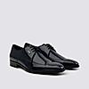 LANGUAGE NAVY MEN LEATHER FORMAL LACE-UP SHOES