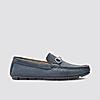 LANGUAGE NAVY MEN LEATHER LOAFERS