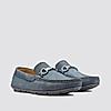 LANGUAGE NAVY MEN LEATHER LOAFERS