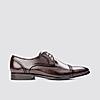 LANGUAGE BROWN MEN LEATHER FORMAL LACE-UP SHOES