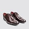 LANGUAGE BROWN MEN LEATHER FORMAL LACE-UP SHOES