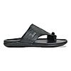 Regal Black Mens Casual Croco Print Sandals