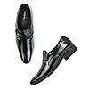 Regal Black Mens Formal Textured Leather Slip On Shoes