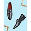 Imperio Black Mens Formal Leather Buckled Slip On Shoes