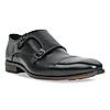 Imperio Black Mens Leather Formal Double Monks