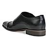 Imperio Black Mens Leather Formal Double Monks