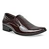 Imperio Maroon Mens Textured Leather Formal Slip On Shoes