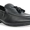 Imperio Black Mens Formal Leather Tasseled Slip On Shoes