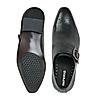 Imperio Black Mens Formal Leather Monk Strap Shoes