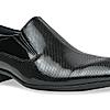 Regal Black Mens Textured Leather Formal Patent Shoes