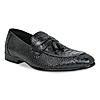 Imperio Black Mens Formal Croco Leather Tassel Slip On Shoes