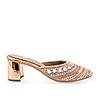 Rocia By Regal Rose Gold Women Hand Embroidered Block Heel Mules