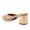 Rocia By Regal Rose Gold Women Hand Embroidered Block Heel Mules