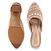 Rocia By Regal Rose Gold Women Hand Embroidered Block Heel Mules