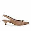 Rocia By Regal Taupe Women Buckled Kitten Heel Slingbacks