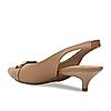 Rocia By Regal Taupe Women Buckled Kitten Heel Slingbacks