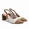 Rocia By Regal Ivory Women Block Heel Slingbacks