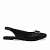 Rocia By Regal Black Women Buckled Flat Slingbacks