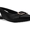 Rocia By Regal Black Women Buckled Flat Slingbacks