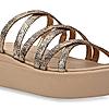 Rocia By Regal Antique Gold Women Strappy Casual Wedges