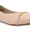 Rocia By Regal Beige Women Buckled Ballerinas