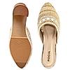 Rocia By Regal Gold Women Hand Embroidered Block Heel Mules