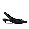 Rocia By Regal Black Women Buckled Kitten Heel Slingbacks